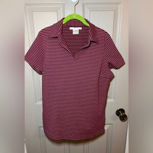 Striped Burgundy Women's golf Top